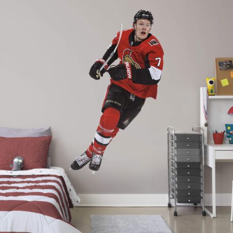 Brady Tkachuk for Ottawa Senators - Officially Licensed NHL Removable Wall Decal Life-Size Athlete + 2 Team Decals (44"W x 77"H)