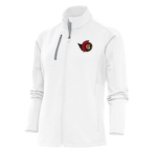 Women's Antigua White Ottawa Senators Team Logo Generation Full-Zip Jacket