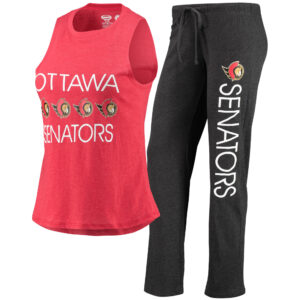 Women's Concepts Sport Red/Black Ottawa Senators Meter Tank Top & Pants Sleep Set