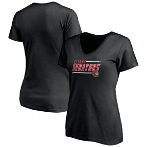 Women's Fanatics Branded Black Ottawa Senators Plus Size Mascot In Bounds V-Neck T-Shirt