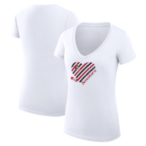 Women's G-III 4Her by Carl Banks White Ottawa Senators Heart V-Neck T-Shirt