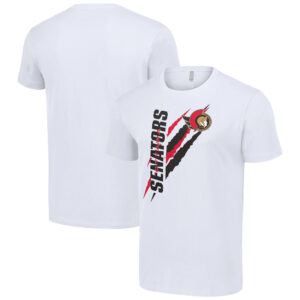 Men's Starter White Ottawa Senators Color Scratch T-Shirt