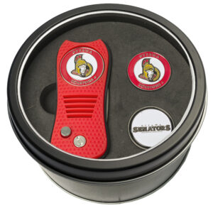 Ottawa Senators Divot Tool & Ball Markers Personalized Tin Gift Set